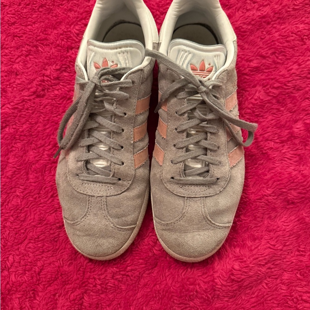 Adidas women’s Gray and Pink gazelles